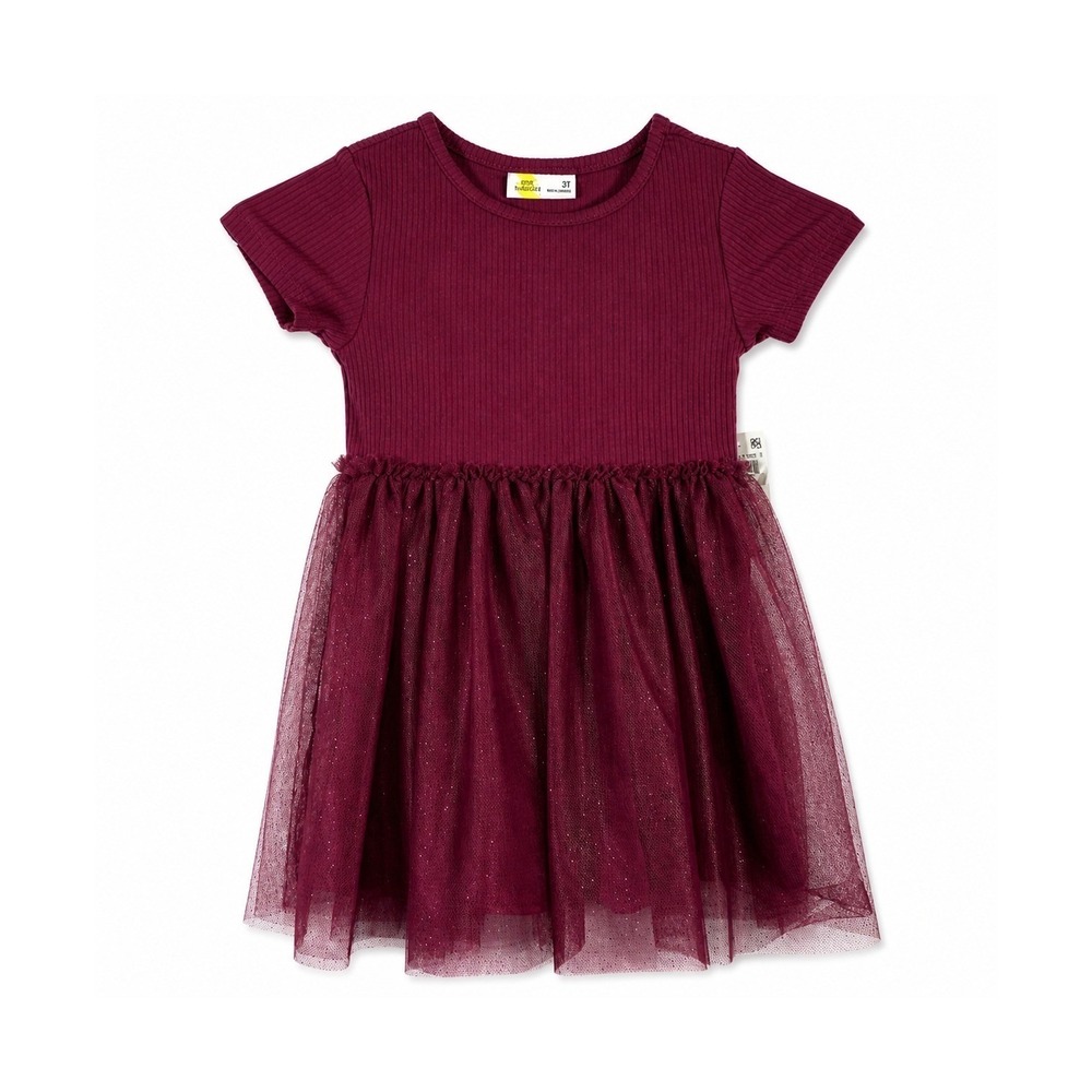 Epic Threads Tutu Dress Kids 3T‎ Burgundy Glitter Tulle Ribbed 100191723TG